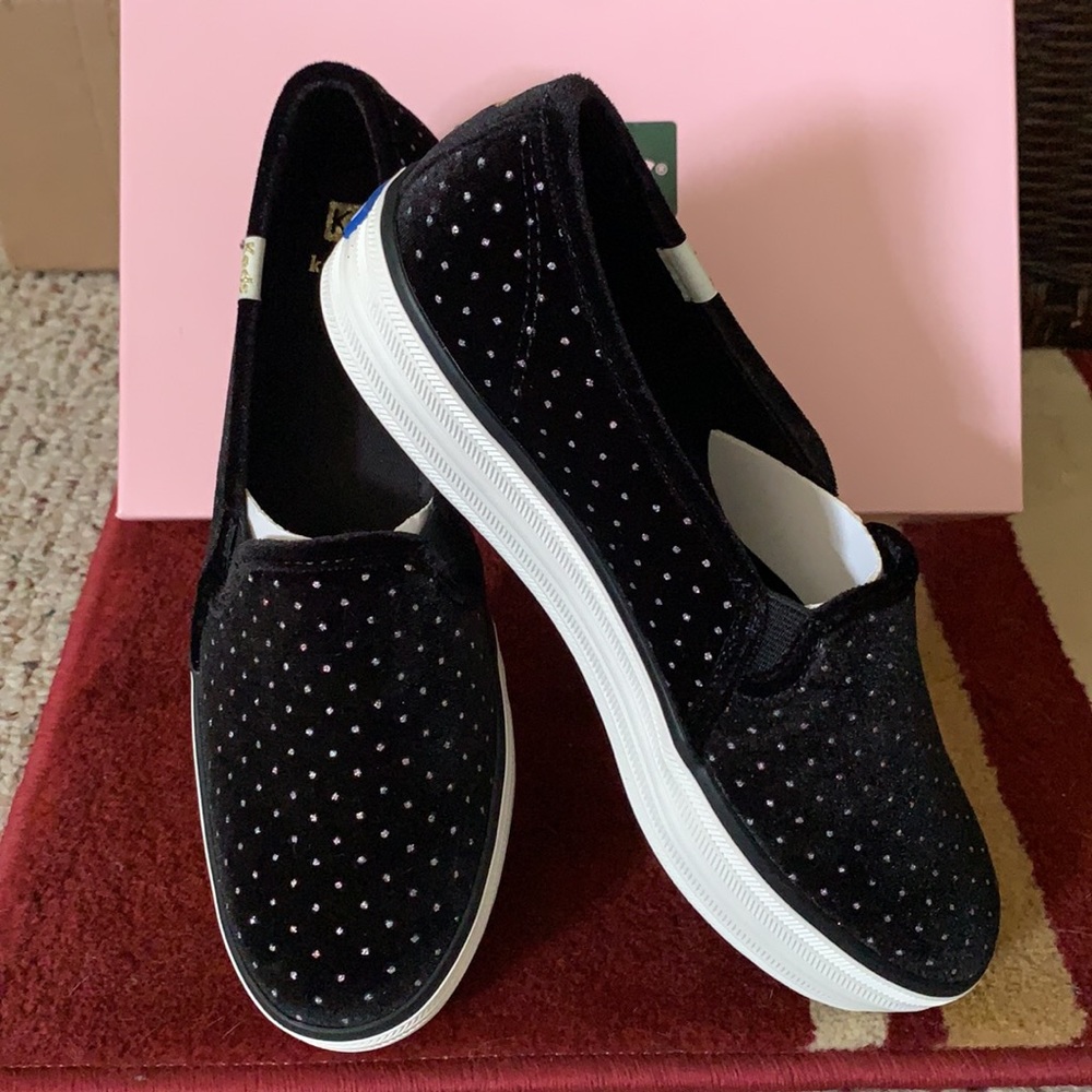 Kate Spade Velvet Glitter Triple Decker Shoes